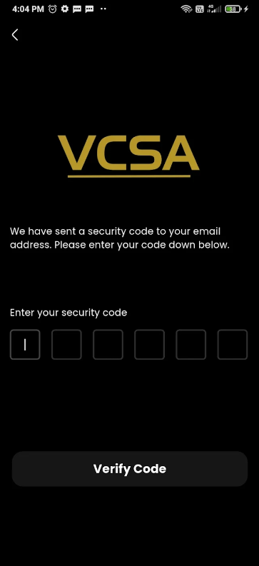 VCSA verification screen